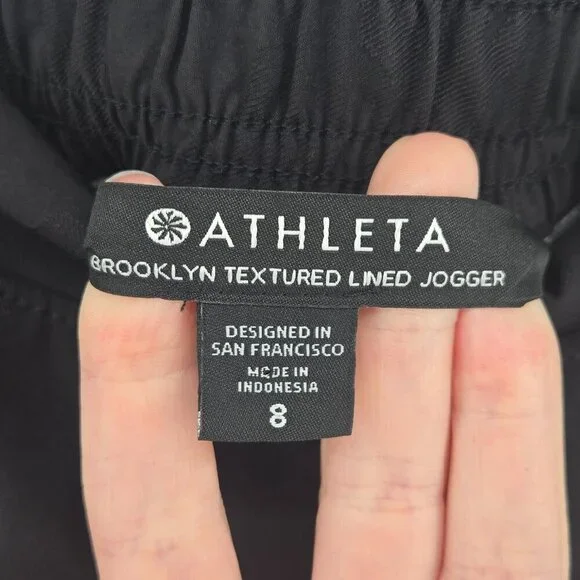 NWT Athleta Brooklyn Textured Lined Jogger 28" - 8 Black Camo - Picture 4 of 6